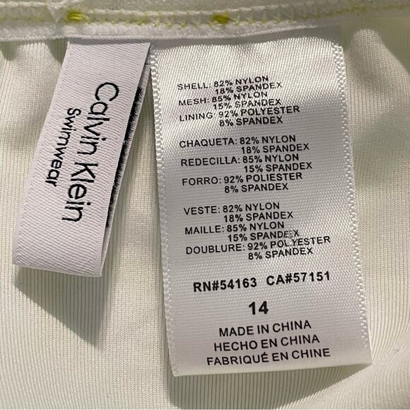 Calvin Klein LIGHT YELLOW LEOPARD Tummy-Control One-Piece Swimsuit Size 14 NEW - Picture 7 of 10